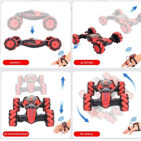 Red Gesture Sensing Traverse Crab Dancing Stunt Car with Lights, Music - Picture 2 of 14